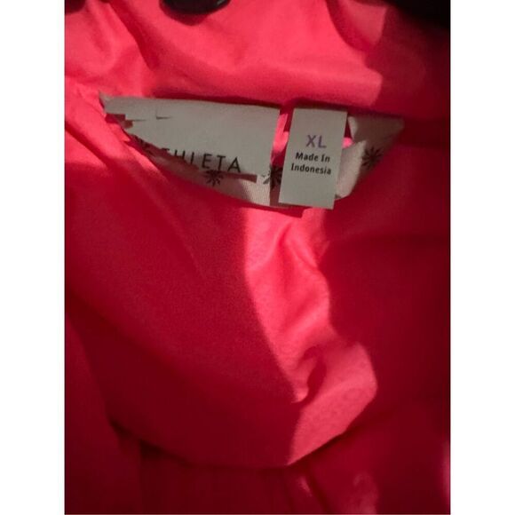Athleta DOWNTIME VEST CORALADE Barbie Pink Size XL Puffer goose down - Picture 3 of 6